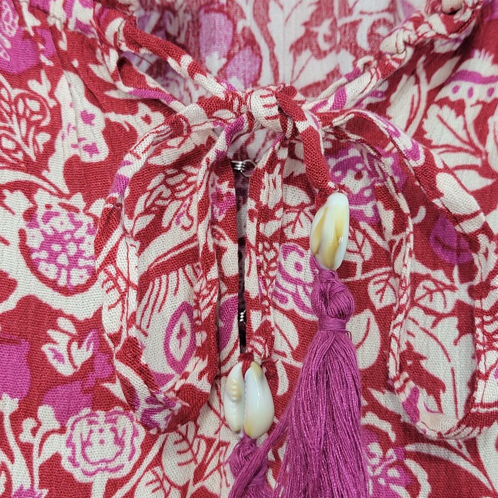 Natural Life Floral Sleeveless Ruffle Neckline Tiered Maxi Dress size L Boho - Picture 5 of 7